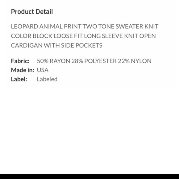 🔥$5🔥LEOPARD PRINT TWO TONE  SWEATER CARDIGAN - Picture 9 of 9